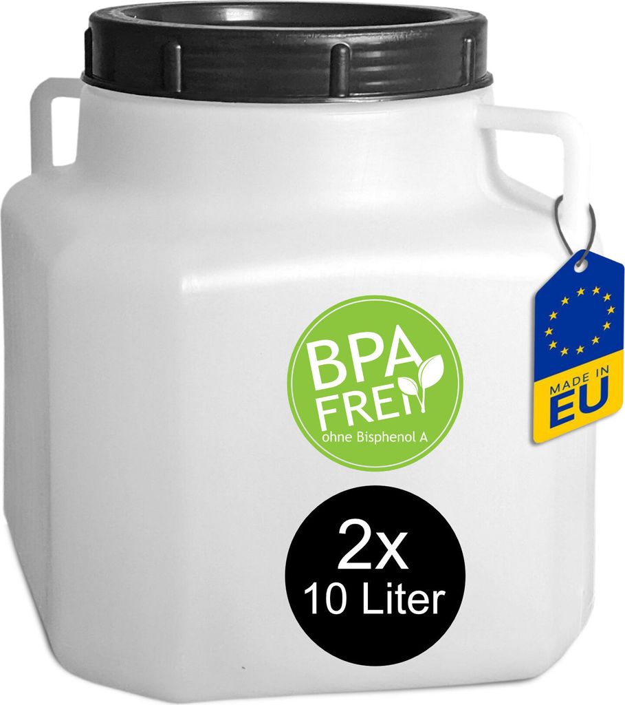2 Stück 10 Liter Vorratsdose mit Schraubdeckel Lebensmittelecht BPA-Frei Schüttdose Frischhaltedose Für Küche Hobby Werkstatt Reis Müsli Mehl ...