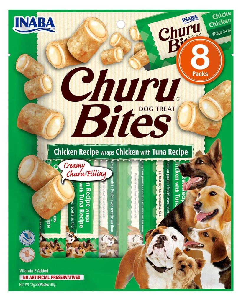 Churu Dog Bites Pollo avvolge Pollo+Tonno 8x12g Immagine del prodotto 