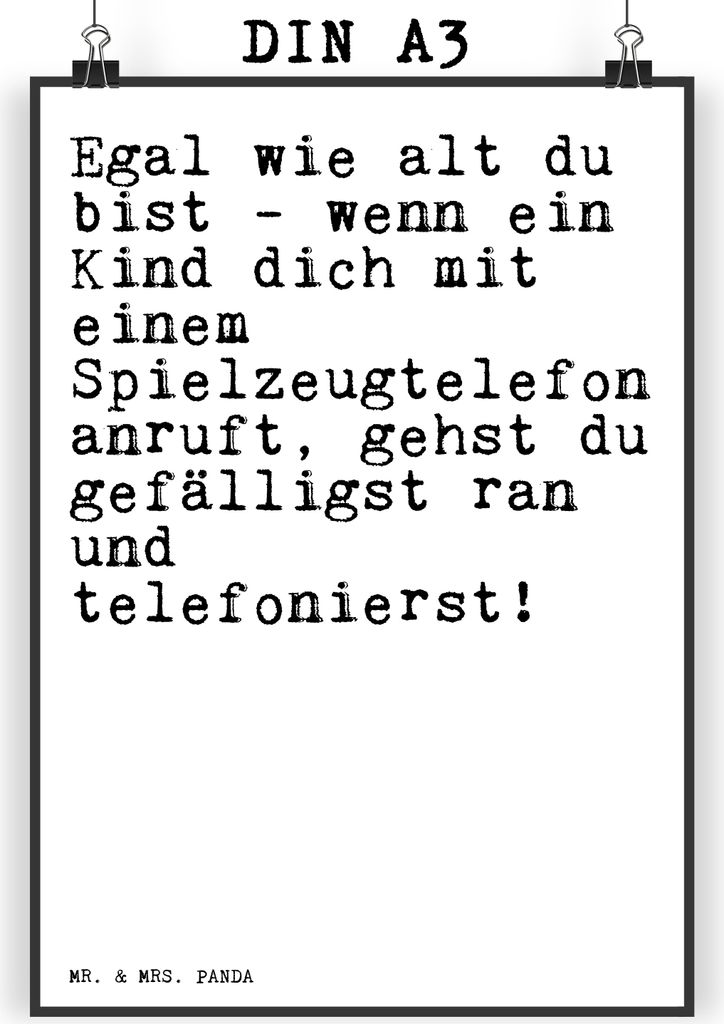 Mr. & Mrs. Panda Bild Egal wie alt du... DIN A3 - Weiß - Geschenk, Frau, Sprüche, Kinder, wanddeko, Kind, drucke, Plakat, Kunstdruck, zur Geburt,...