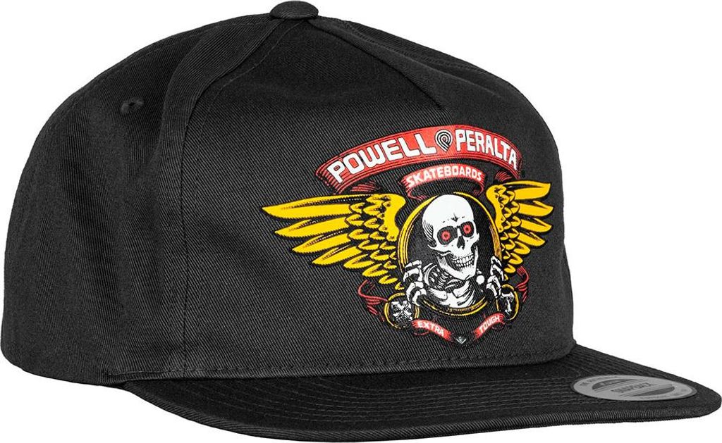 Powell Peralta Winged Ripper Snapback Kappe Schwarz Herren,Damen Schwarz One Size