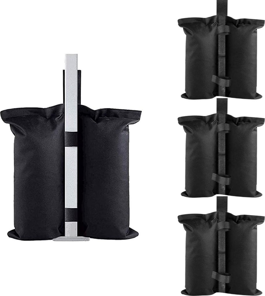 Gewichtsset für Zelte, 600D Oxford Stoff, 4 Teile, Schwarz