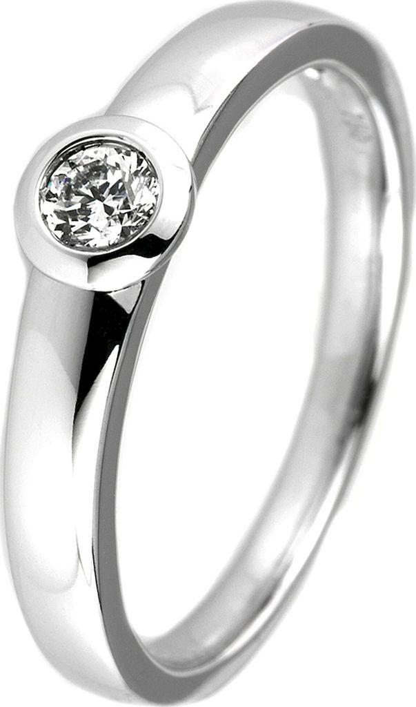 Diamond Group 1B898W85 Ring Damen Brillant 0,15 ct TW-vsi 18 kt Weissgold Gr. 55,5