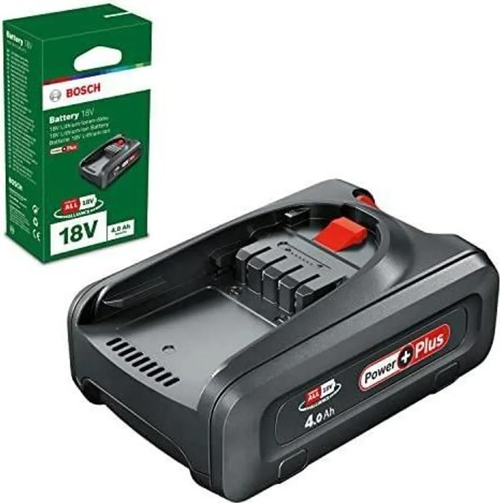 Batteria 18 V, 4 Ah, Bosch POWER FOR ALL 18 V, Power Plus, Li-Ion