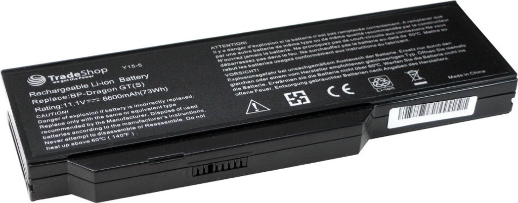 Trade-Shop Laptop Li-Ion Akku 10,8V/11,1V 6600mAh für Medion Akoya E-8410 X-8610 Mitac MiNote 8000