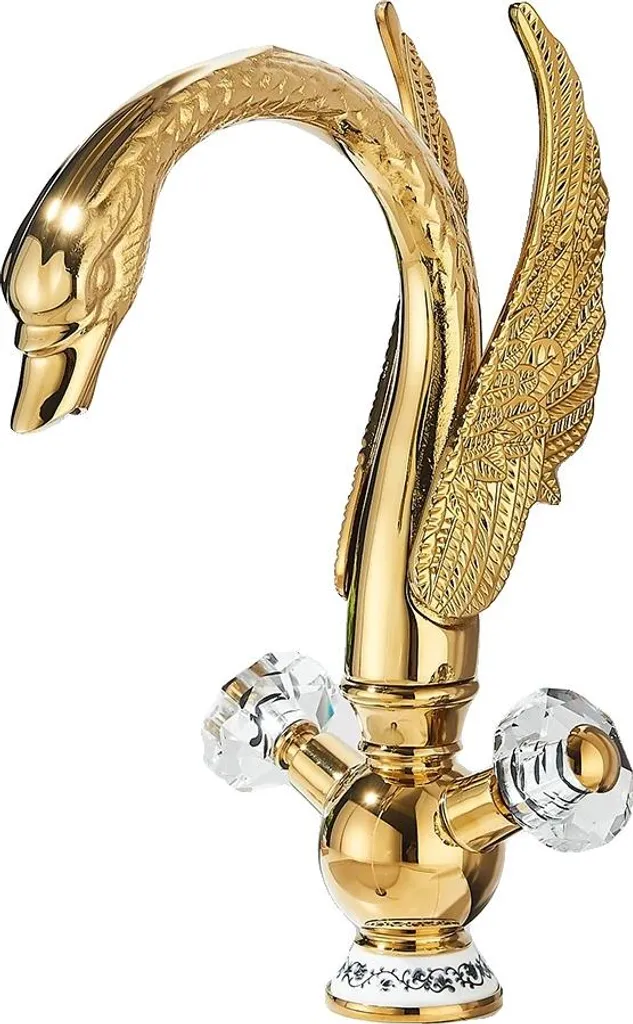 Miscelatore Lavabo Vintage Oro Antico - Rubinetto Doppia Manopola