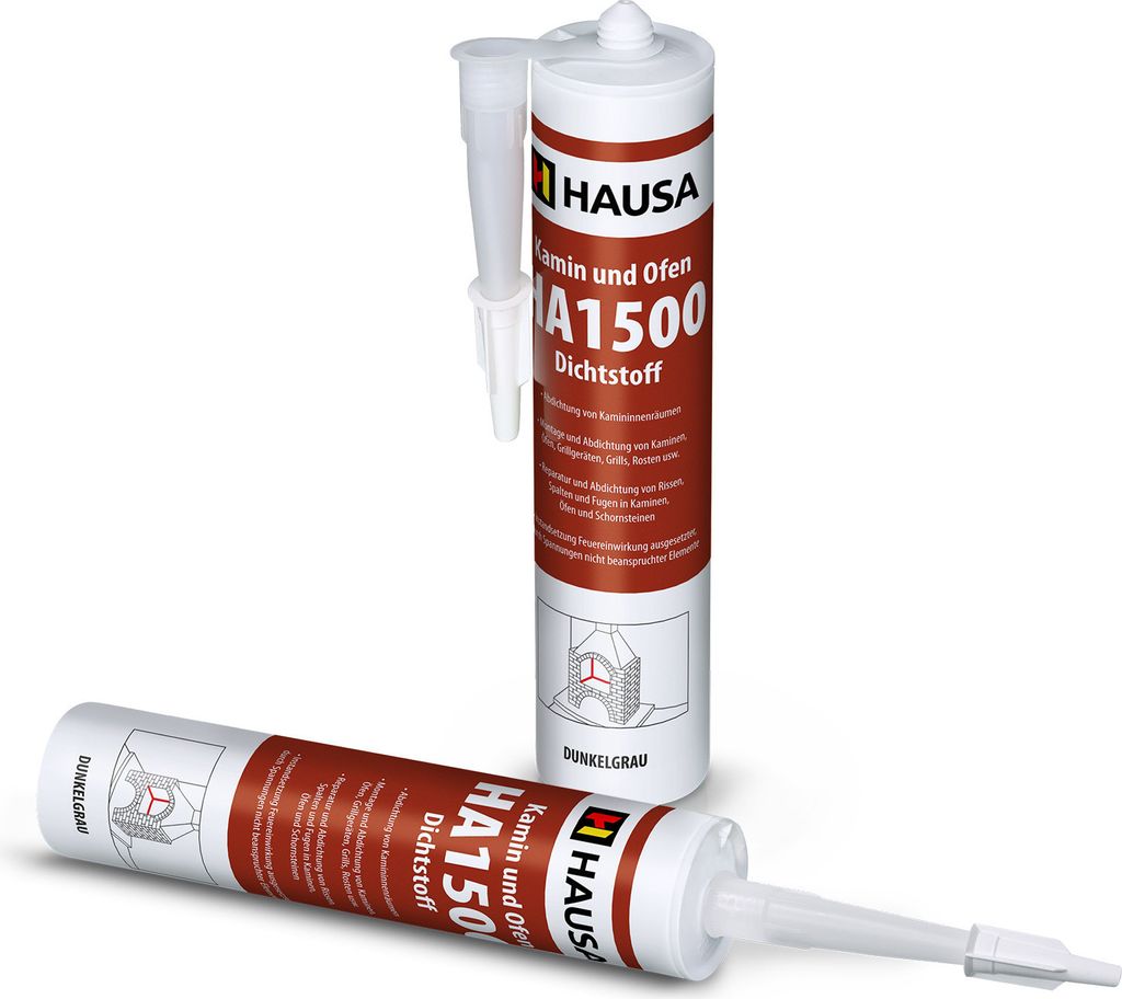 HAUSA Kamin Ofen Dichtstoff HA1500 hitzebeständige Dichtmasse 1500°C 2 x 310ml