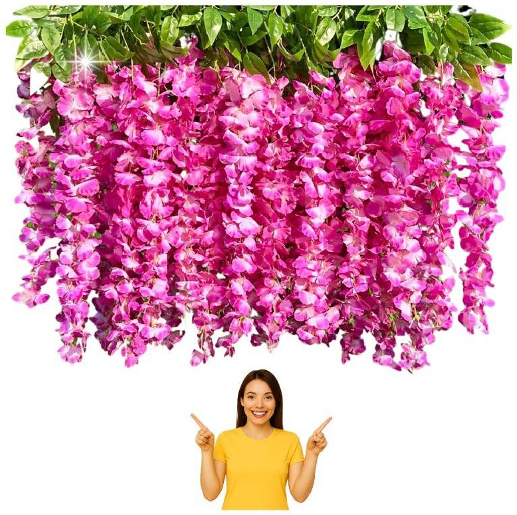 12x WISTERIA PREMIUM XXL künstliche dichte Blumengirlande Hochzeit