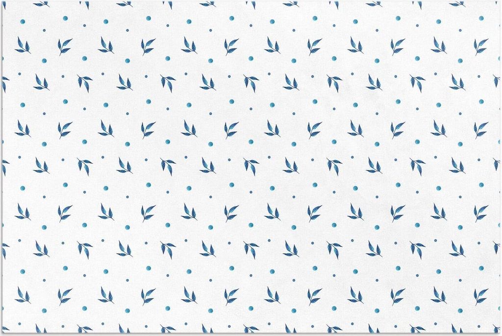 Kleine Blätter und Punkte Aquarell Boho – Vinylteppich – 100x150 cm – Outdoor Teppich – Terrasse – Wetterfest – Modern