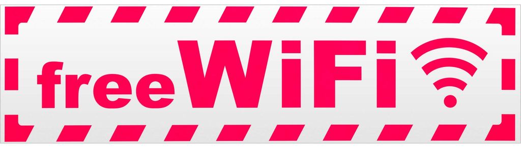 Kiwistar Free WiFi gestreift Magnetschild Schild magnetisch - 20cm Neonpink - Magnetfolie für Auto PKW Kfz