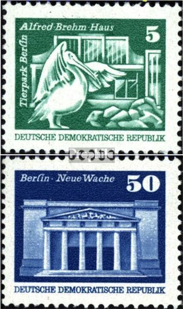 Briefmarken DDR 1974 Mi 1947R-1948R mit Zählnummer (kompl.Ausg.) postfrisch Bauwerke
