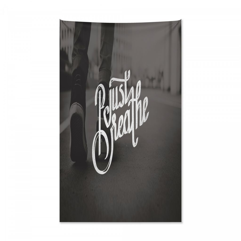 Abakuhaus Just Breathe Wandteppich und Tagesdecke, Jugend Städtisches Motiv aus Weiches Mikrofaser Stoff Kein Verblassen Klare Farben Waschbar, 14...