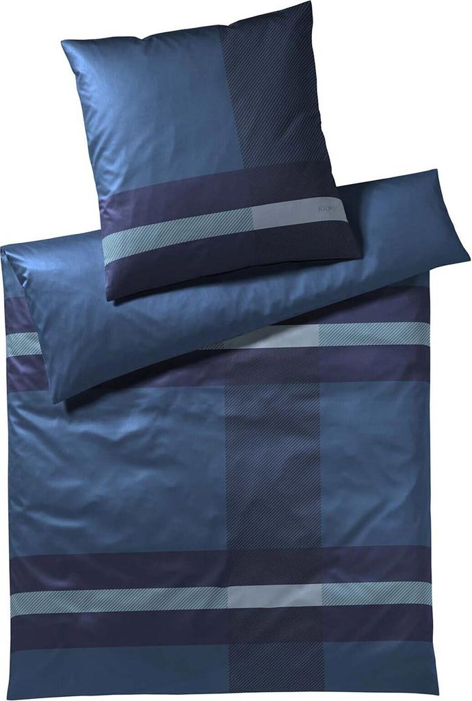 JOOP! Mako-Satin-Bettwäsche-Garnitur Modern Farbe Ocean Größe 200x200+2x80x80 AL