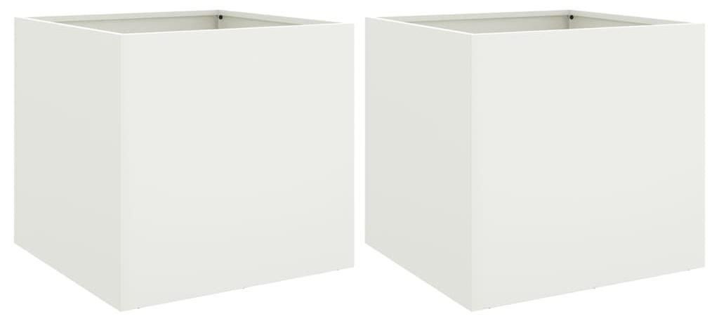 vidaXL Sadzarka 2 szt. Biała 49x47x46 cm Stal Zdjęcie produktu 