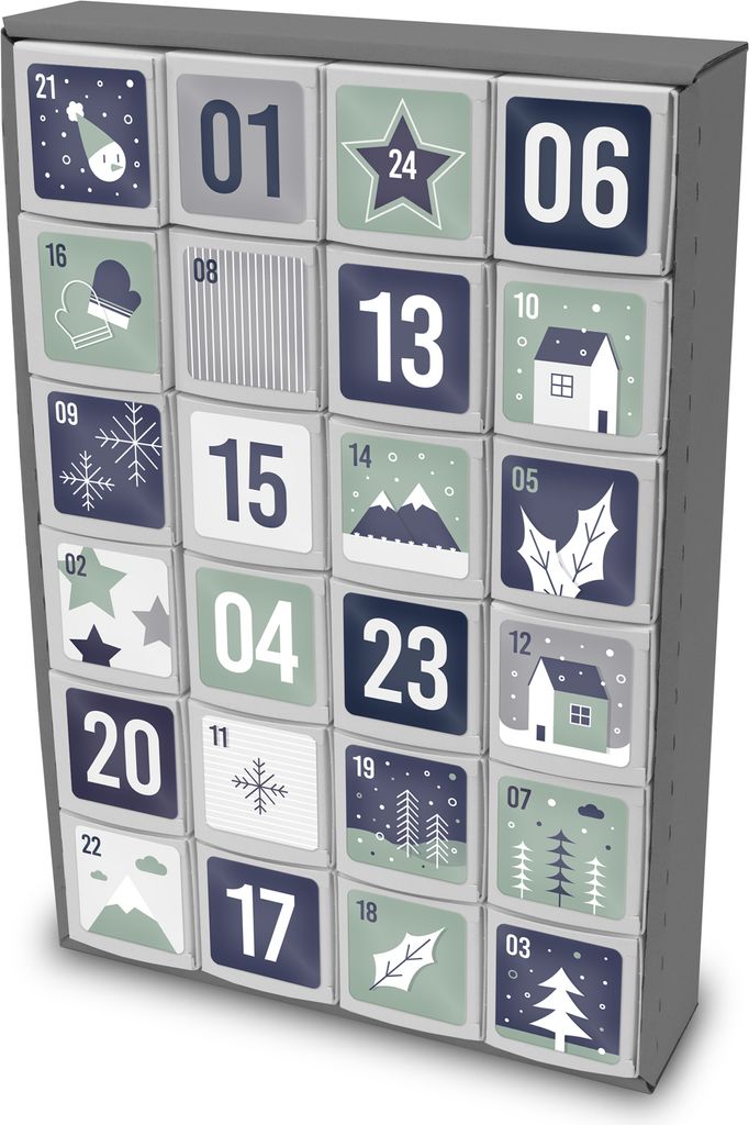 itenga SET Adventskalender zum Füllen Würfel 5cm (außen Produktbild 