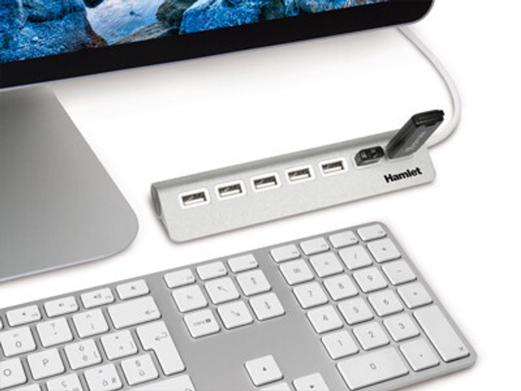 Hamlet XHUB7020AL 7-Port 480Mbps Aluminium USB-Hub - Computer-Zubehör