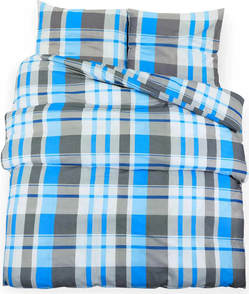 Biancheria Letto 240x220 vidaXL Cotone: Estetica Blu/Grigio Minimal