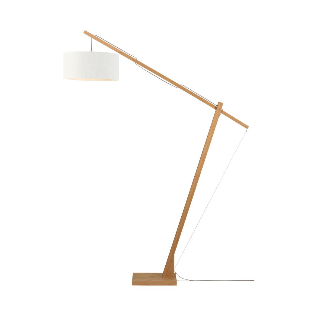 GOOD&MOJO - Stehleuchte Montblanc - Bambus/Weiß - 175x47x207cm für Wohnzimmer, Schlafzimmer