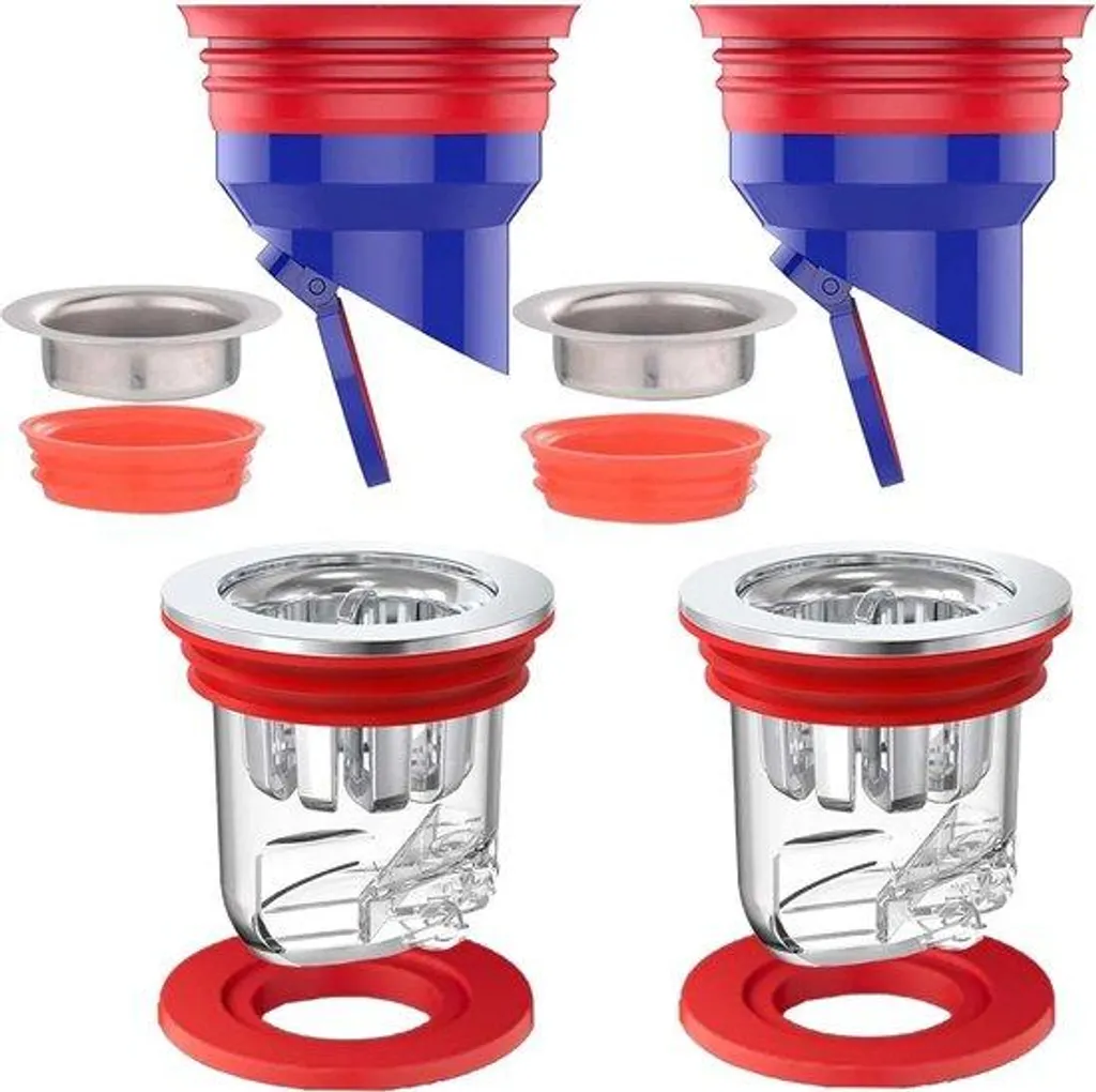 Lot de 6 clapets anti-odeur pour siphons de sol - Tailles 35-55 mm