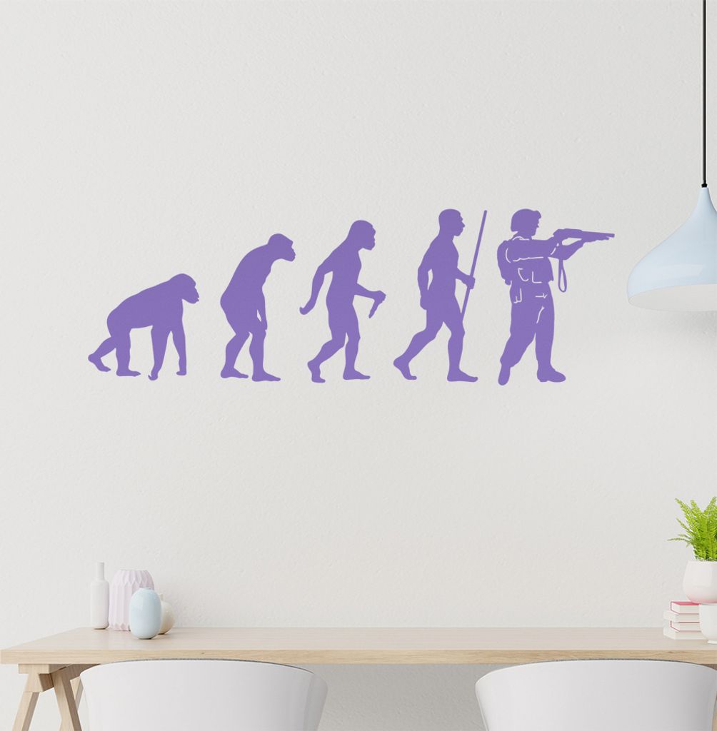 SEK SWAT Armee Evolution Wandtattoo Wandaufkleber Wall Sticker - Dekoration, Küche, Wohnzimmer, Schlafzimmer, Badezimmer