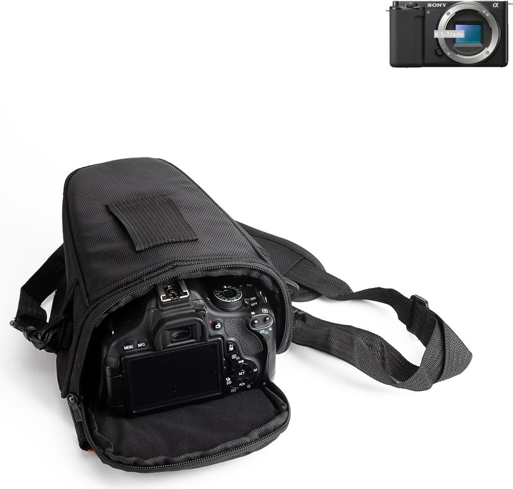K-S-Trade Kameratasche Fototasche Schultertasche Umhängetasche kompatibel mit Sony ZV-E10 Colt für Systemkameras Schutzhülle bag Zubehörtasche