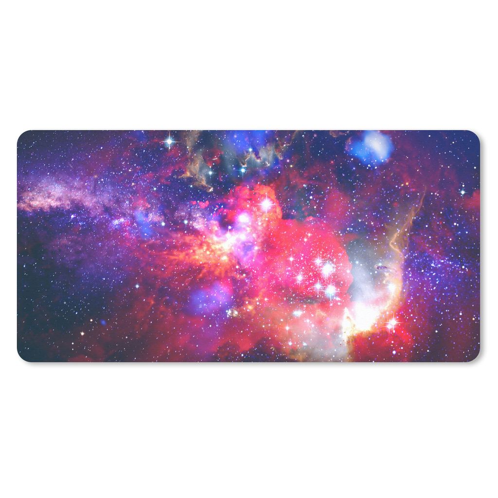 MuchoWow Schreibtischunterlage Farben - Sterne - Universum 80x40 cm - XXL Mauspad - Gaming Mauspad