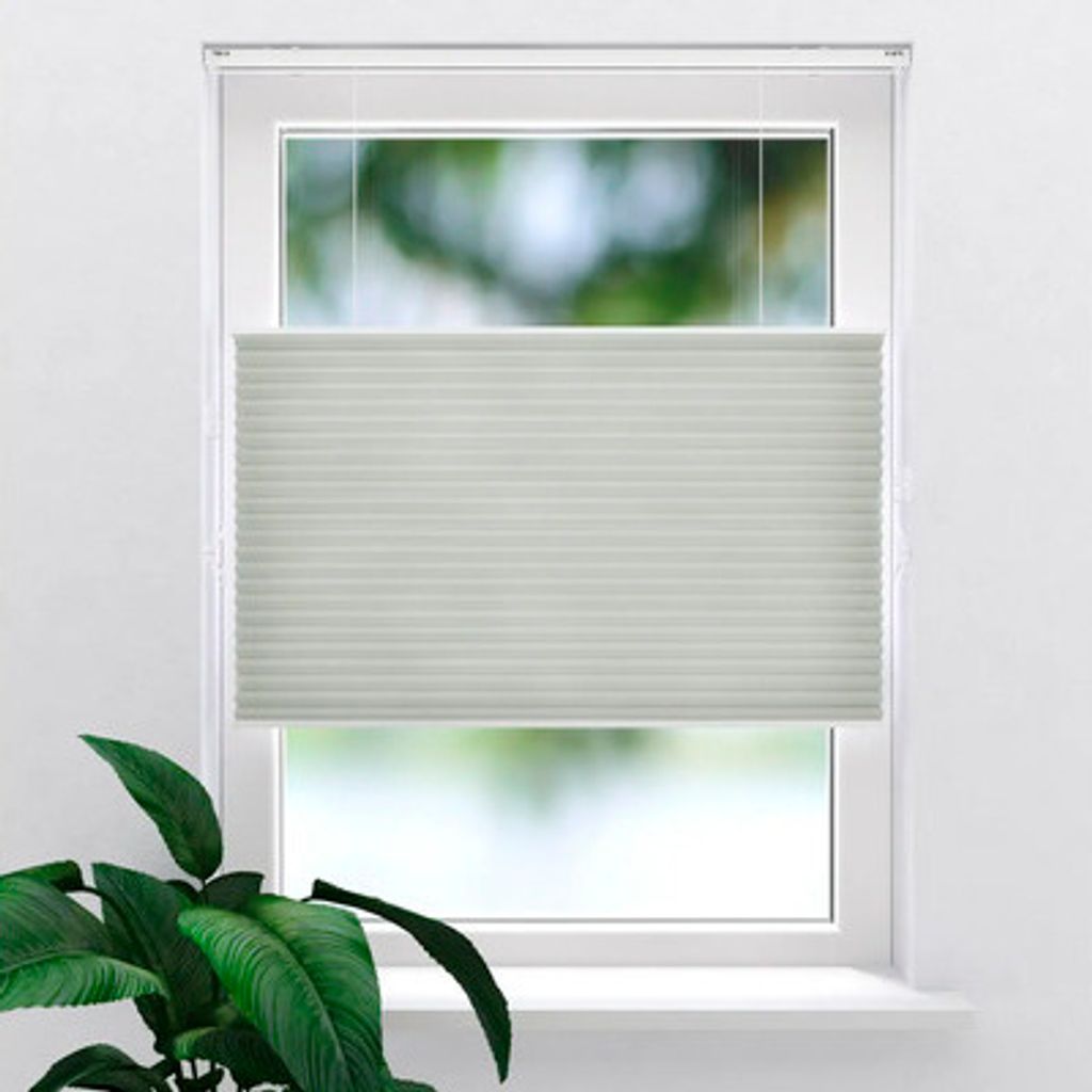 SOLUNA Wabenplissee freihängend mit Wand-/Deckenbefestigung und Zugschnurbedienung thermo grau 150x175 cm