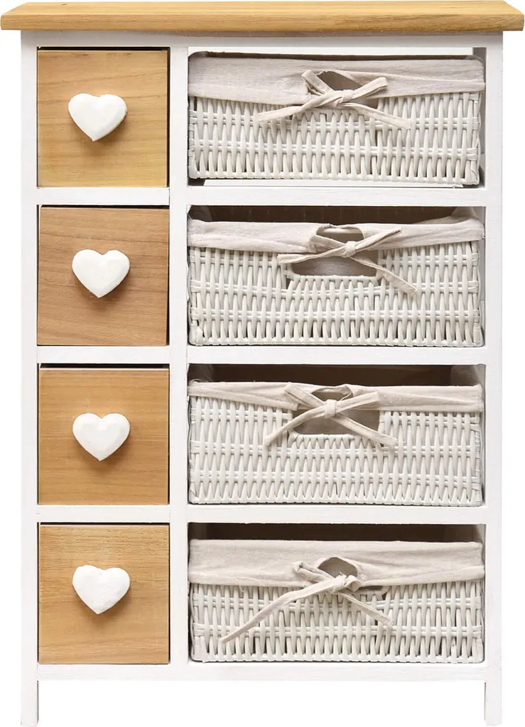 Cassettiera Legno Paulownia 8 Cassetti Rebecca Mobili | Stile Rustico