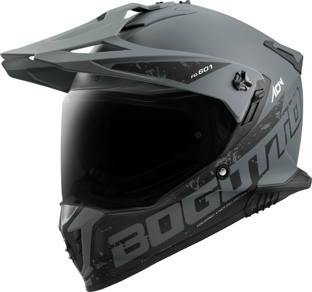 Bogotto FG-601 Duo Fiberglas Enduro Helm, anthrazit matt, L