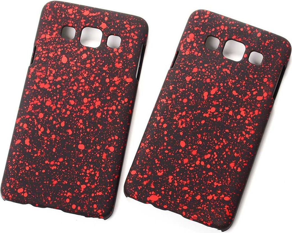 Handy Hülle Schutz Case Bumper Schale für Samsung Galaxy A3 2015 3D Sterne Rot