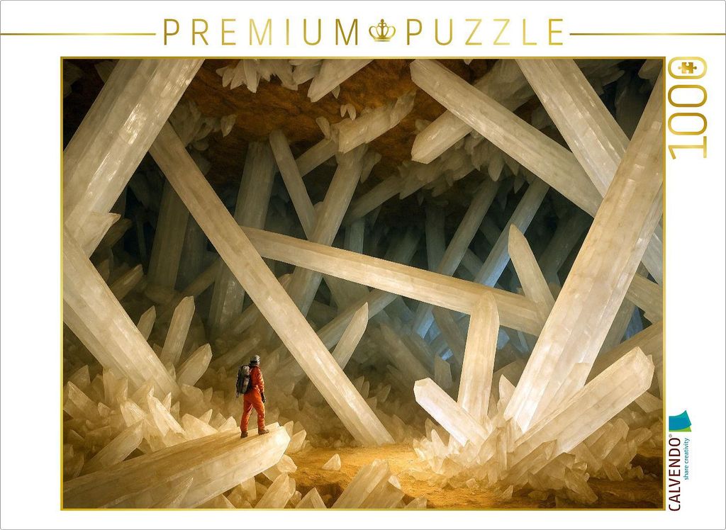 CALVENDO Puzzle Kristallwelten in einer Tropfsteinhöhle | 1000 Teile Lege-Größe 64x48cm Foto-Puzzle für glückliche Stunden