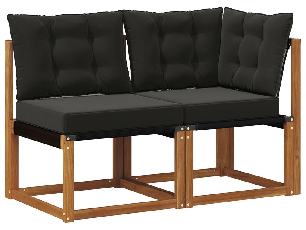 Saisonschlussverkauf -Outdoor Mittel- und Ecksofa moderne - Balkonmöbel/Gartenlounge-Set - robust und langlebig - mit Kissen 2 Stück Natur - Gart...