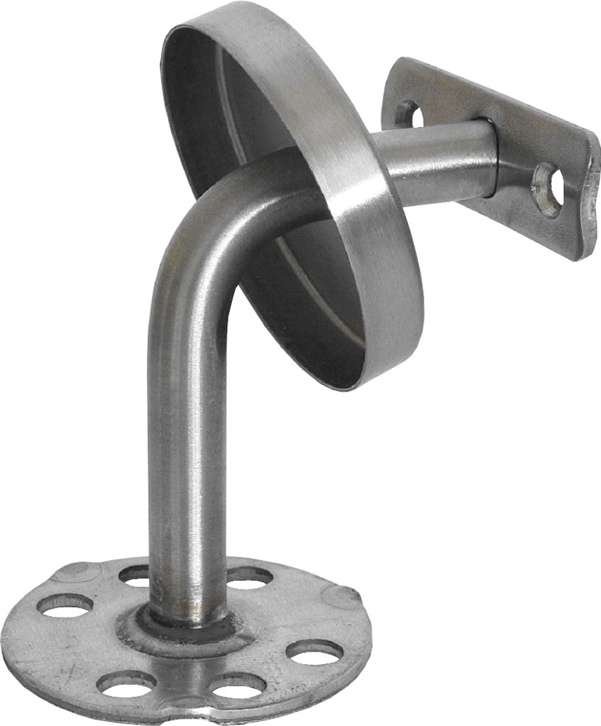 Modell D Edelstahlhalter gewinkelt mit Halterplatte Produktbild 