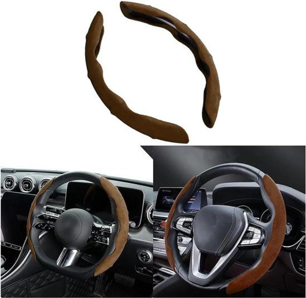 Couvre-volant sport en D pour conduite longue distance - Motif café chic