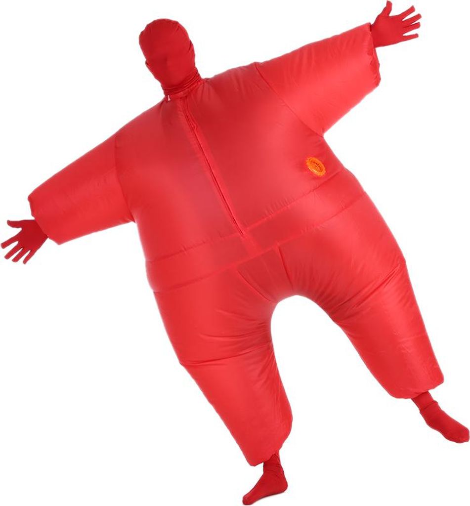 Decdeal Funny Adult Size Inflatable Full Body Costume Suit Air Fan Operated Blow Up Fancy Dress Halloween Sports Party Fat Inflatable Jumpsuit Costume