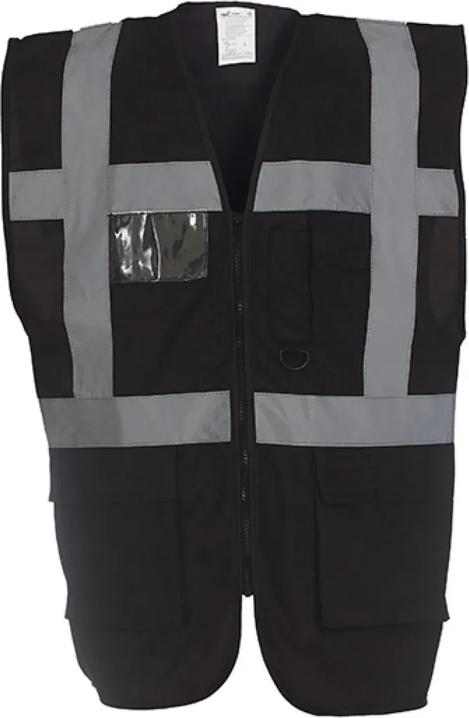 YOKO HVW801 | Gilet direzionale multifunzionale da uomo - Colore: Nero - Taglia: M