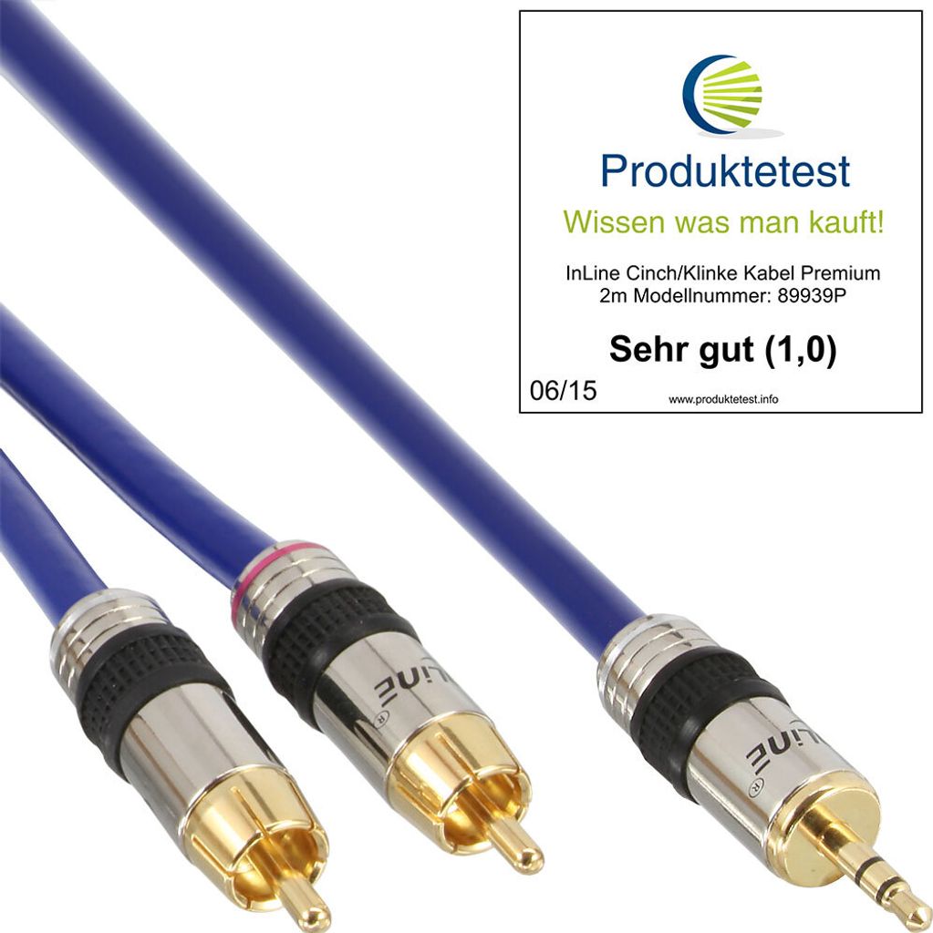 InLine® 89929P Cavo RCA/jack, PREMIUM, 2x spina RCA a spina Immagine del prodotto 