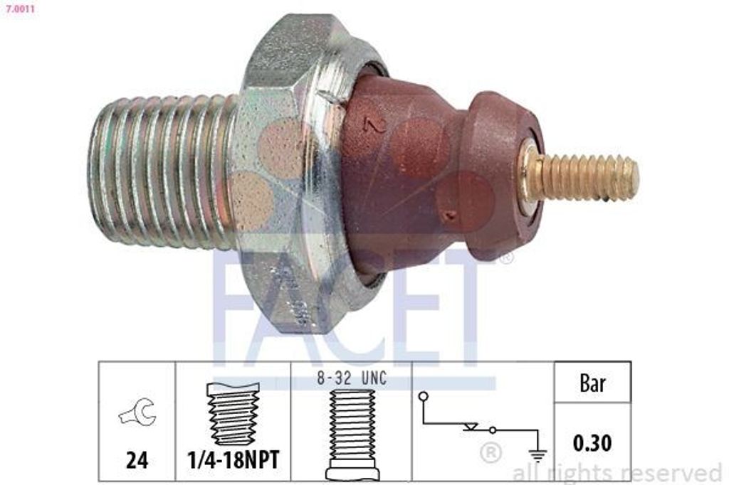 FACET 7.0011 Öldruckschalter Öldrucksensor für FORD Fiesta Produktbild 