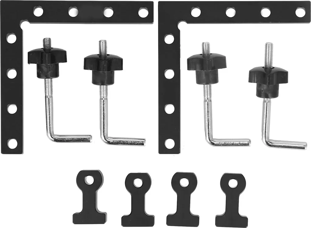 Lot de 2 Équerres de Serrage 120mm en Forme de L Noires Haute Résistance