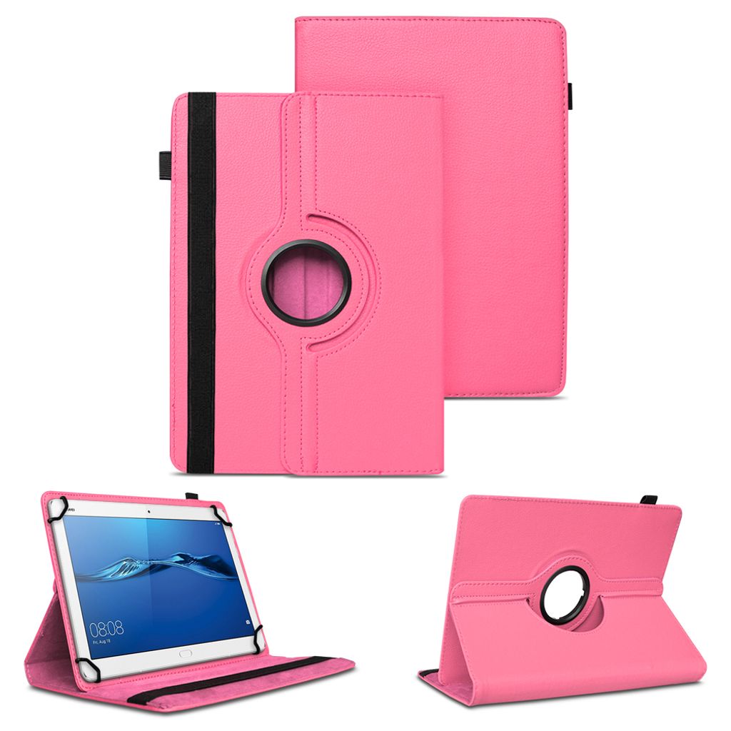 Schutzhülle für Huawei MediaPad T1 T2 T3 T5 10 Tablet Hülle Tasche Drehbar CaseFarben:Pink
