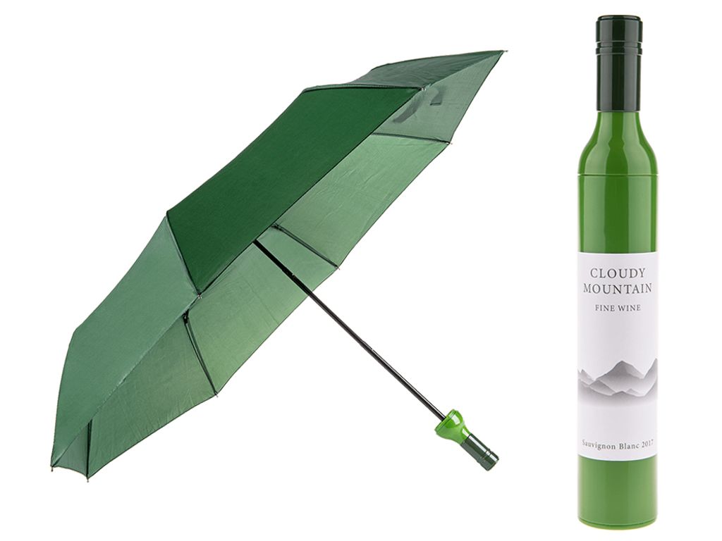 OOTB Taschen-Regenschirm Weißweinflasche Produktbild 
