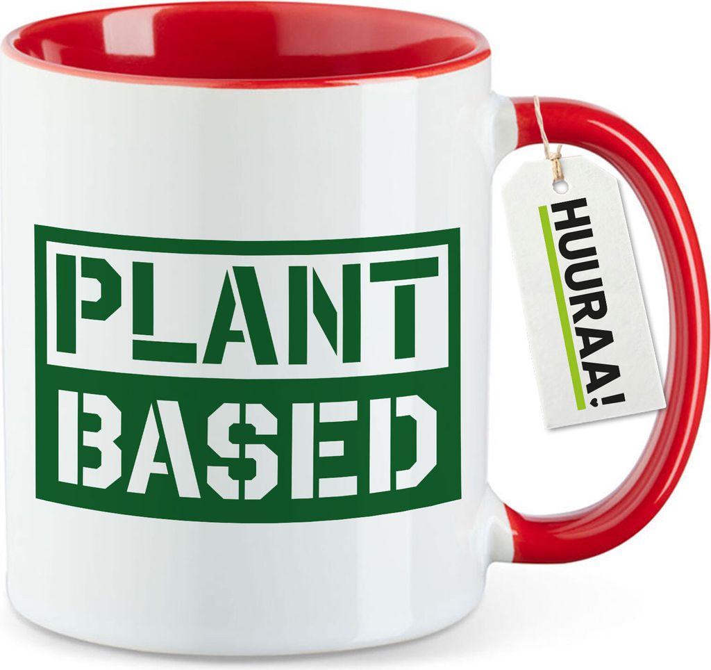 Huuraa Kaffeetasse Plant Based Modern 330ml Rot Keramik Kaffeebecher Geschenkidee