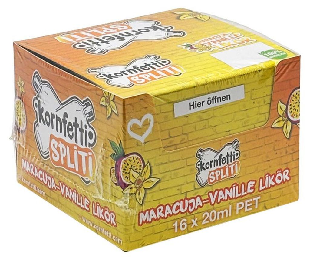 Kornfetti SPLITTI Partybox Maracuja-Vanille Likör 15% Vol. Produktbild 