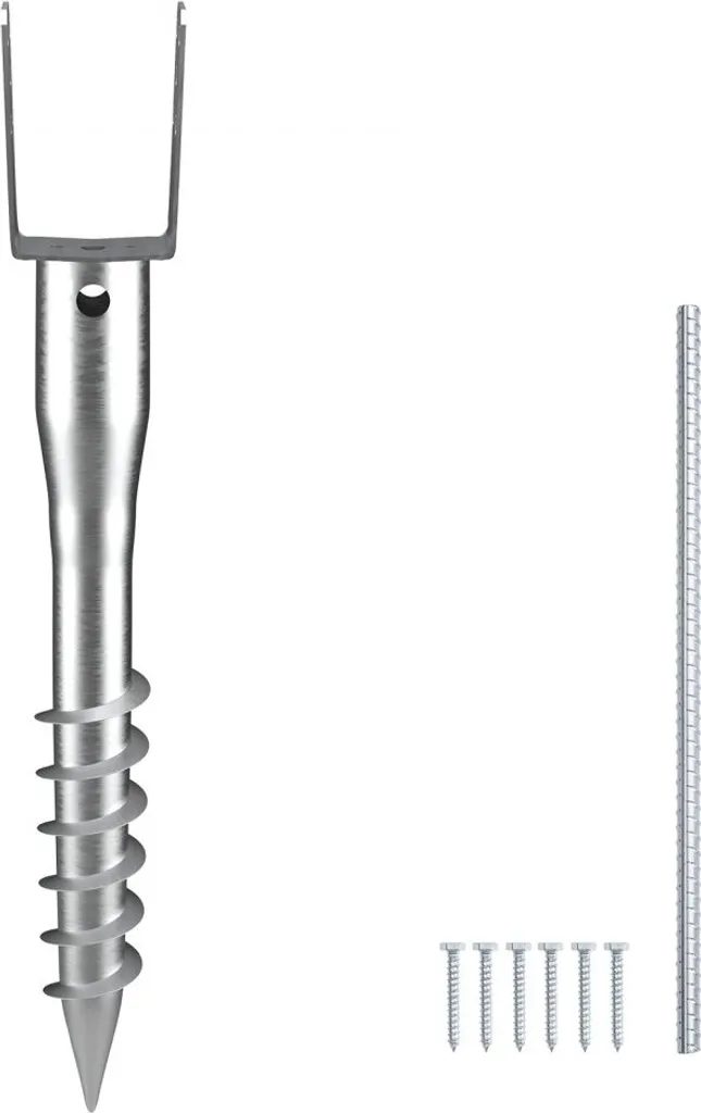 Pied de poteau en U à visser 100 mm pour fixation de clôture de jardin