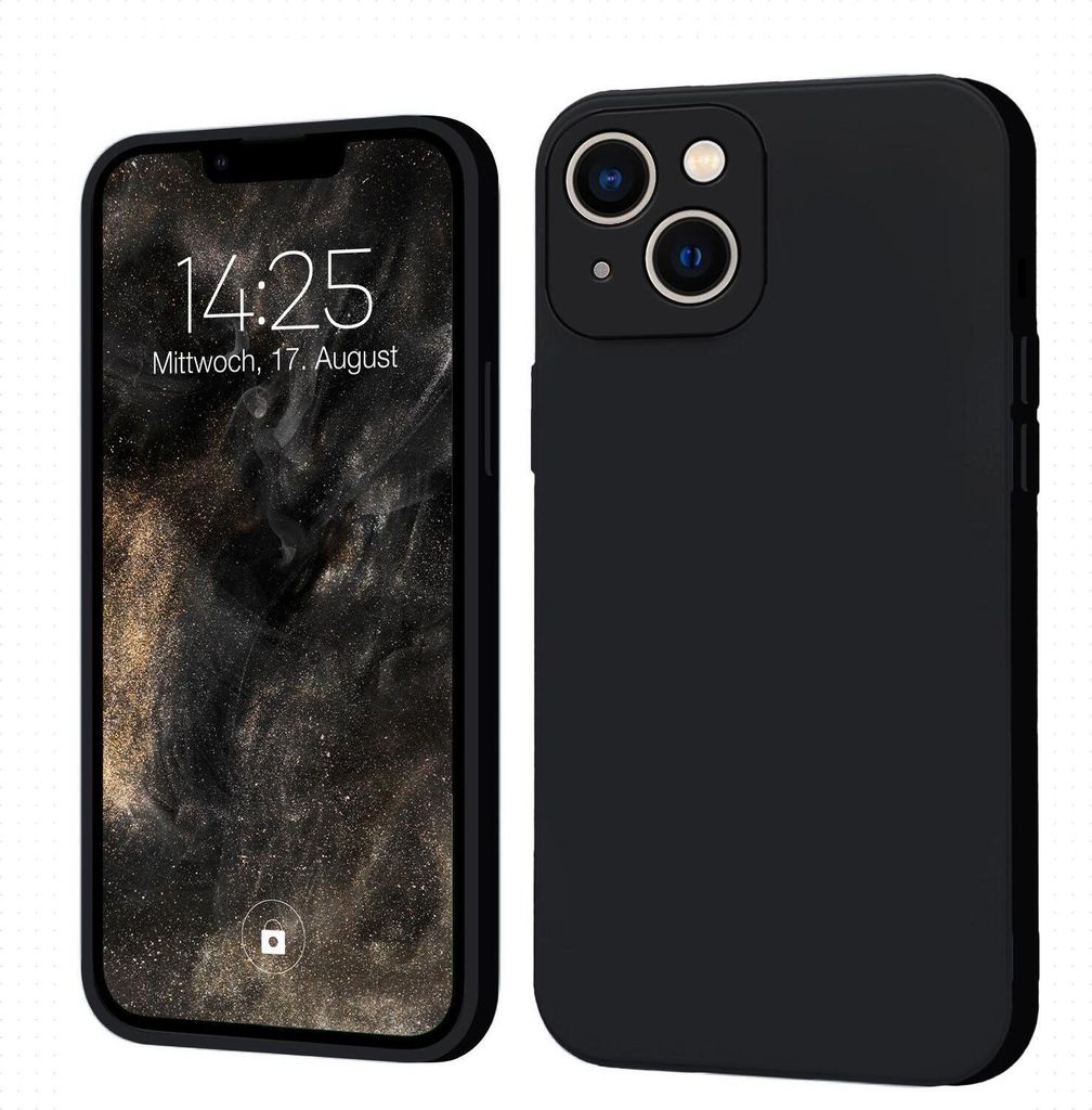 Hülle für iPhone 14 Case Cover Bumper Silikon Softgrip Schutzhülle Farbe: Schwarz