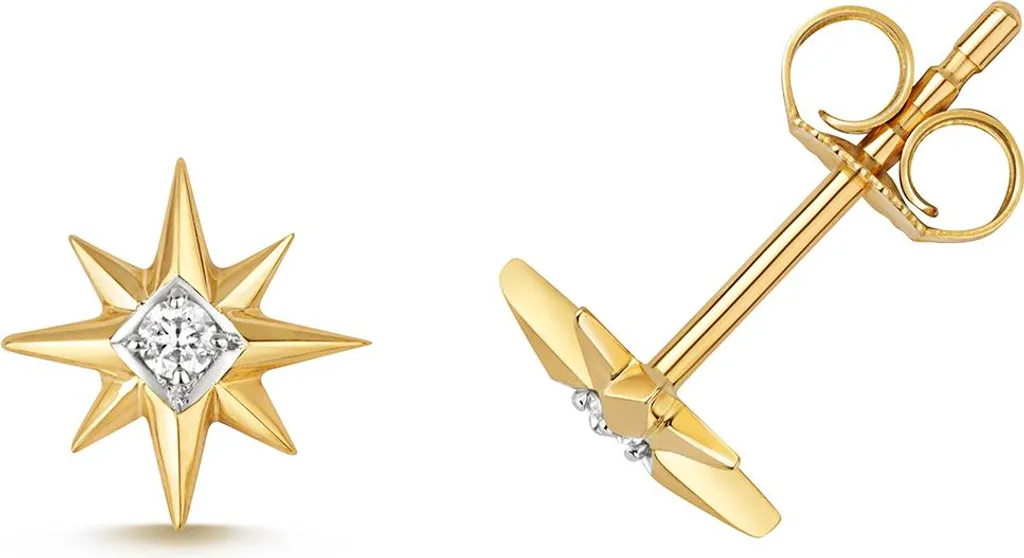 Boucles d'Oreilles Étoile Or et Diamant : Élégance et Confort 8mm