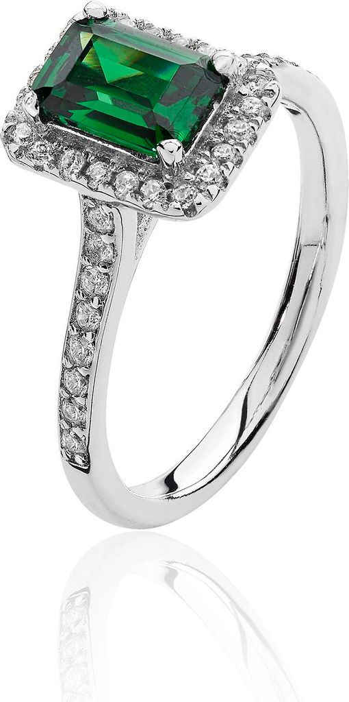 Modischer 925 Sterling Silber (Rhodiniert) Cluster Damen - Ring mit Zirkonia, 49 (15.6); TRS29400RSJ