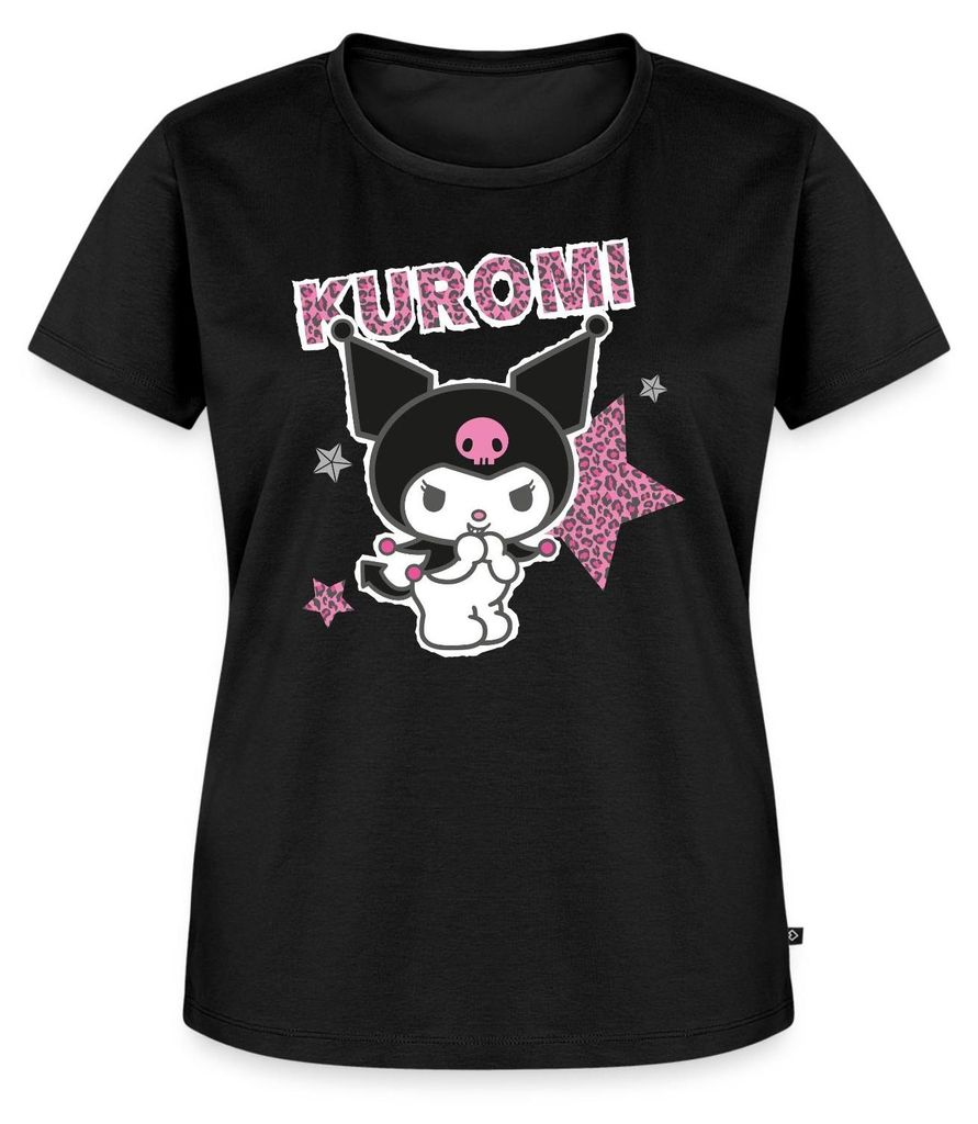 Spreadshirt Kuromi Mit Schriftzug Leo Stil Frauen Premium T-Shirt, XS, Schwarz