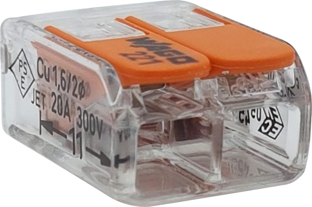 50 Stück Wago Klemmen 221-412 Verbindungsklemme 2 Leiter