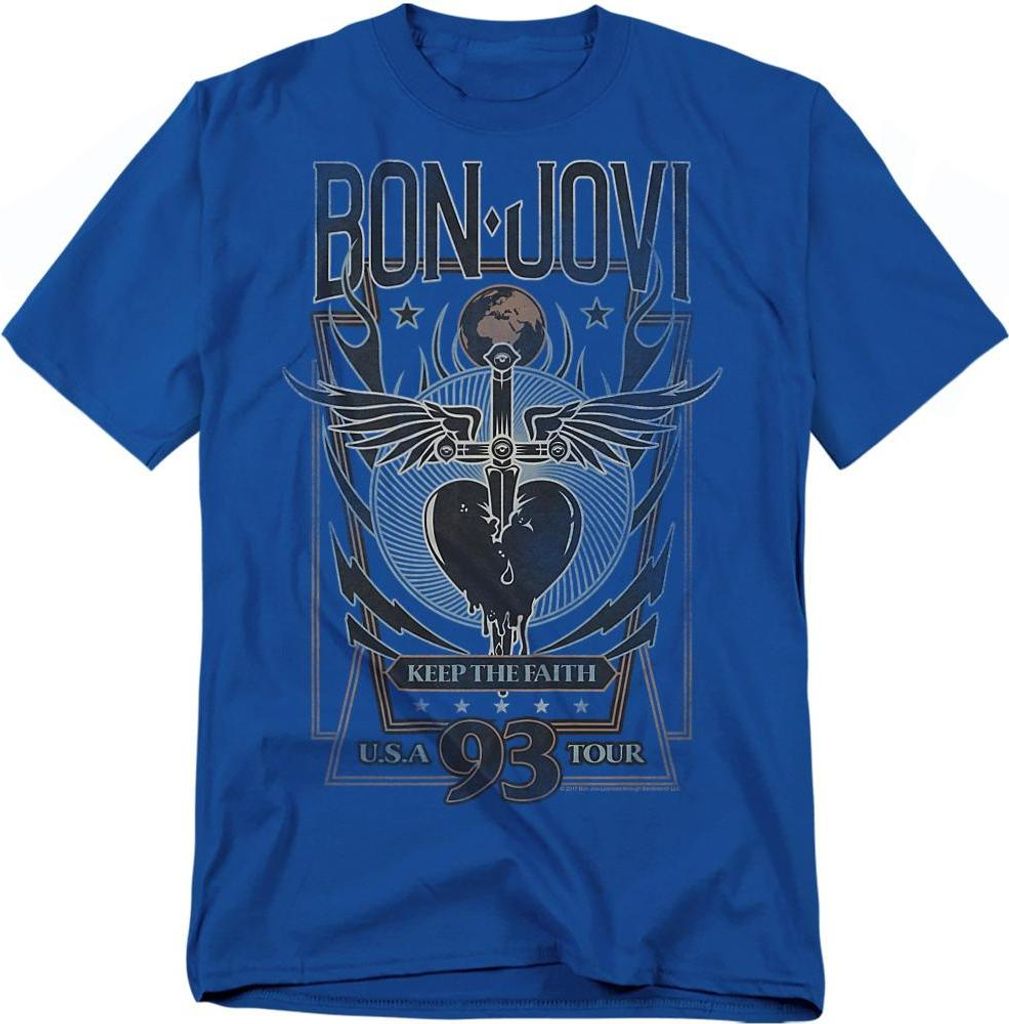 Bon Jovi - "Keep The Faith" T-Shirt für Herren/Damen Uni TV20687 (XL) (Königsblau)