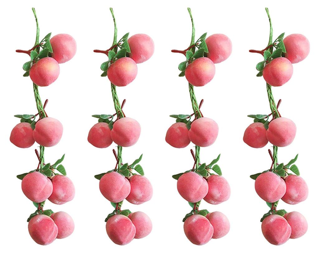 4-teilige künstliche Obst- und Gemüsegirlande zur Wanddekoration: Künstliche Bananen, Erdbeeren, Kürbisse, Tomaten, Gurken, Chilischoten – id...